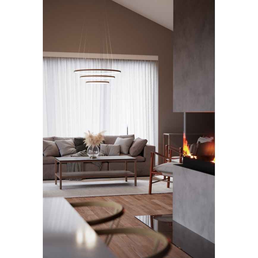 ByRydens - LED Żyrandol na lince TRIONE LED/45W/230V brązowy śr. 80 cm