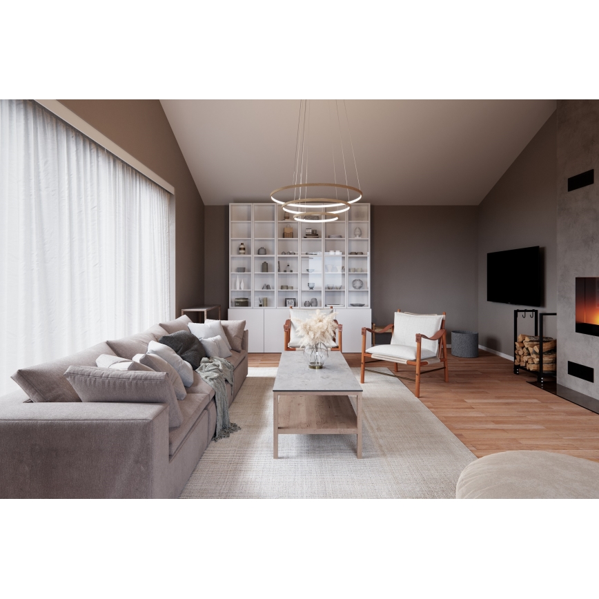 ByRydens - LED Żyrandol na lince TRIONE LED/45W/230V brązowy śr. 80 cm