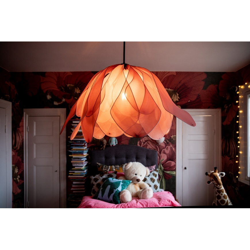 ByRydens - Żyrandol na lince LOU LOU 1xE27/5W/230V różowy śr. 80 cm