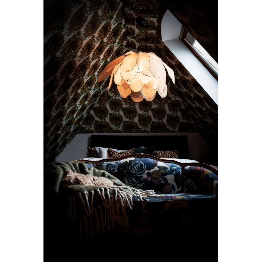 ByRydens - Żyrandol na lince LOU LOU 1xE27/5W/230V beżowy śr. 80 cm