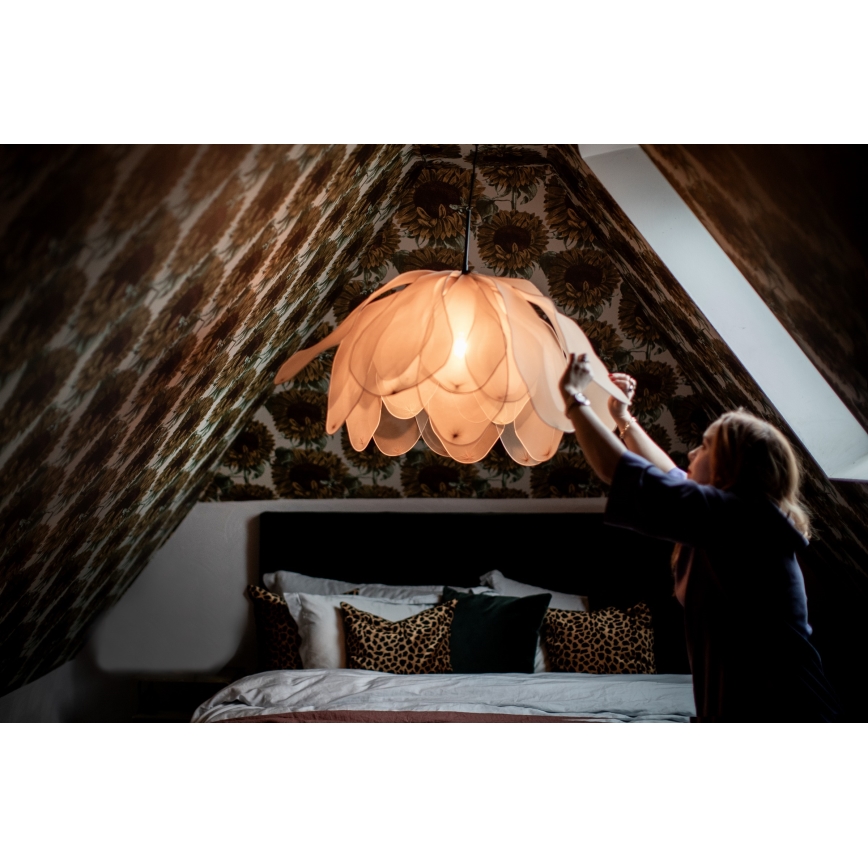 ByRydens - Żyrandol na lince LOU LOU 1xE27/5W/230V beżowy śr. 80 cm