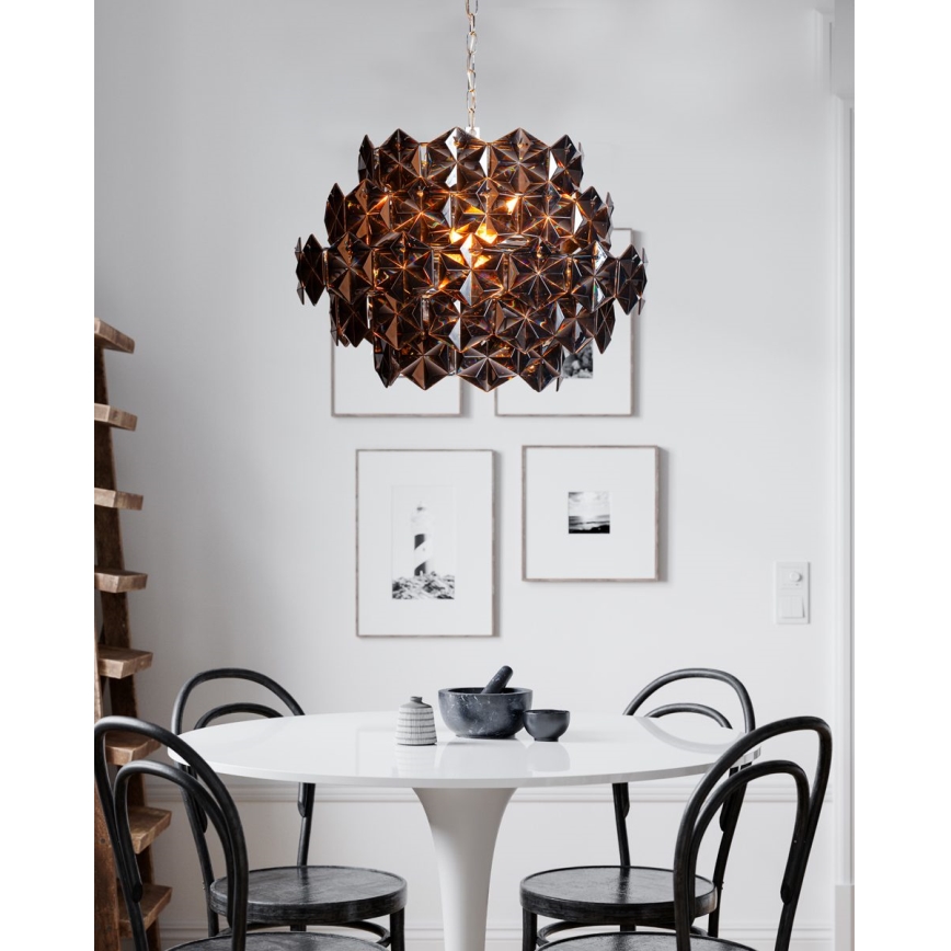 ByRydens - Żyrandol na łańcuchu MONARQUE MINI 3xE14/8W/230V czarny