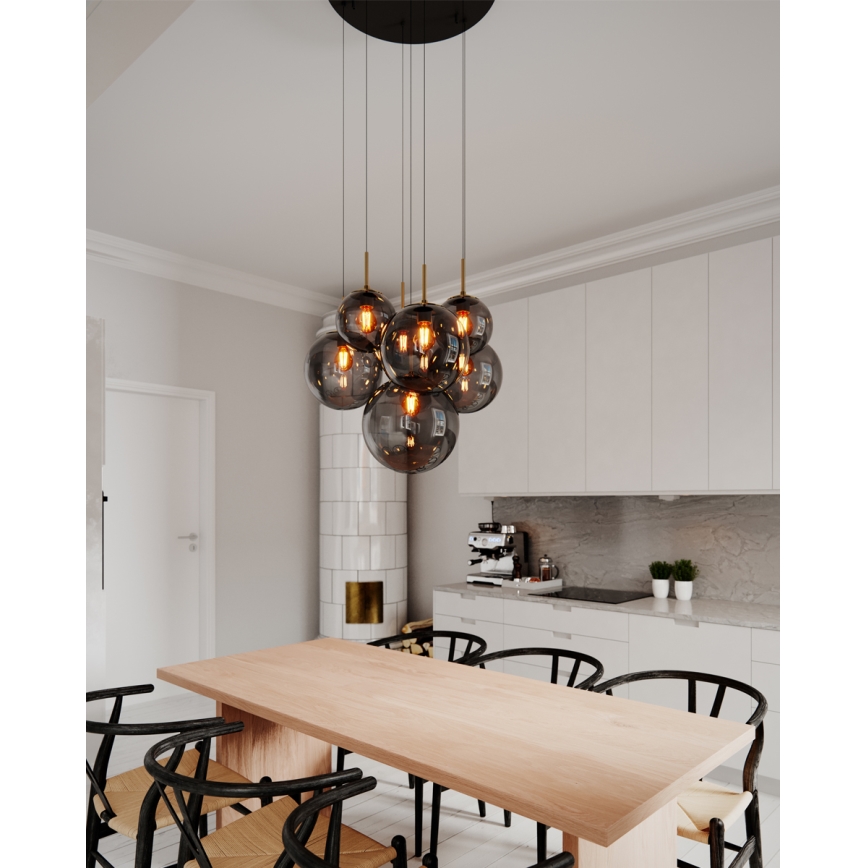 ByRydens - Żyrandol na linkach LAURA 7xE27/8W/230V