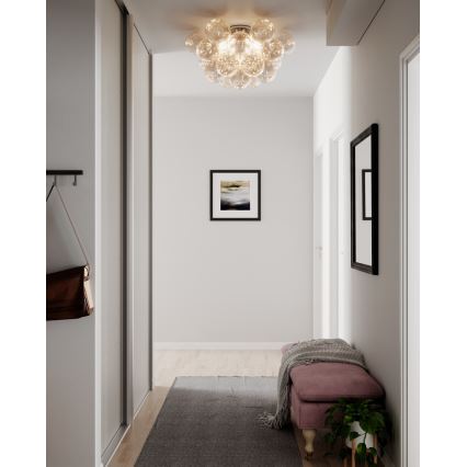 ByRydens - Lampa sufitowa GROSS 6xG9/8W/230V przydymiona/brązowa śr. 70 cm