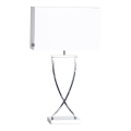 ByRydens - Lampa stołowa OMEGA 1xE27/5W/230V biała/błyszczący chrom