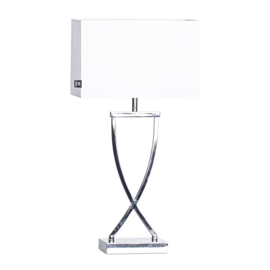 ByRydens - Lampa stołowa OMEGA 1xE27/5W/230V biały/chrom błyszczący