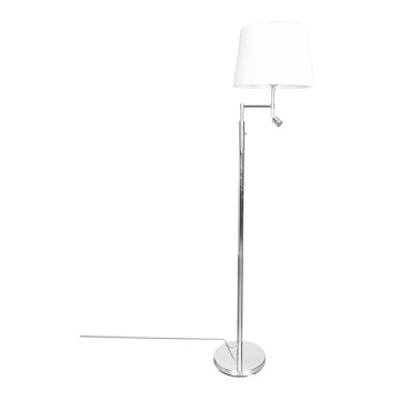 ByRydens - LED Lampa podłogowa ORLANDO 1xE27/5W/230V + LED/3W biały/chrom błyszczący śr. 36 cm