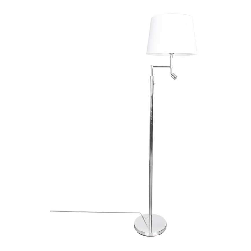 ByRydens - LED Lampa podłogowa ORLANDO 1xE27/5W/230V + LED/3W biały/chrom błyszczący śr. 36 cm