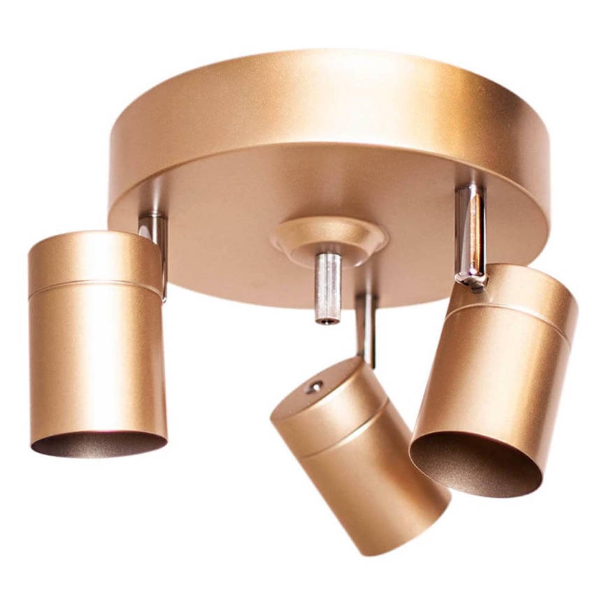 ByRydens - Oprawa punktowa CORRECT 3xGU10/7W/230V złota śr. 20 cm