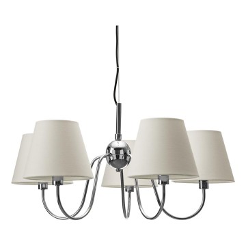 ByRydens - Żyrandol na lince LYNF 5xE14/8W/230V błyszczący chrom/biały