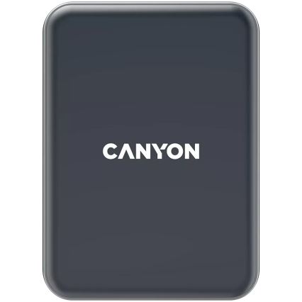 Canyon - Magnetyczny uchwyt do telefonu w samochodzie z funkcją bezprzewodowego ładowania Qi 5V kanciasty czarny