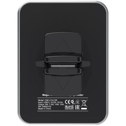 Canyon - Magnetyczny uchwyt do telefonu w samochodzie z funkcją bezprzewodowego ładowania Qi 5V kanciasty czarny