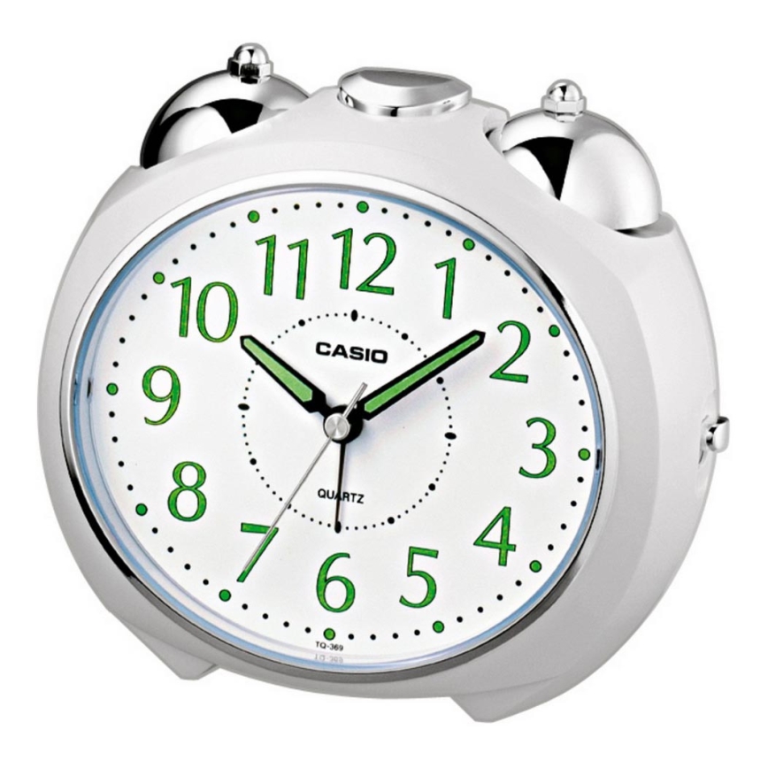 Casio - Budzik 1xLR14 biały/chrom błyszczący
