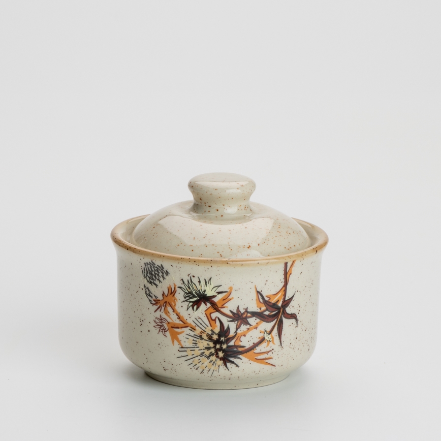 Ceramiczna cukiernica z wiekiem oset beżowy