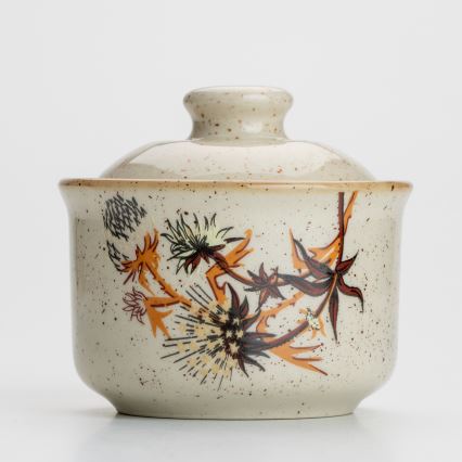 Ceramiczna cukiernica z wiekiem oset beżowy