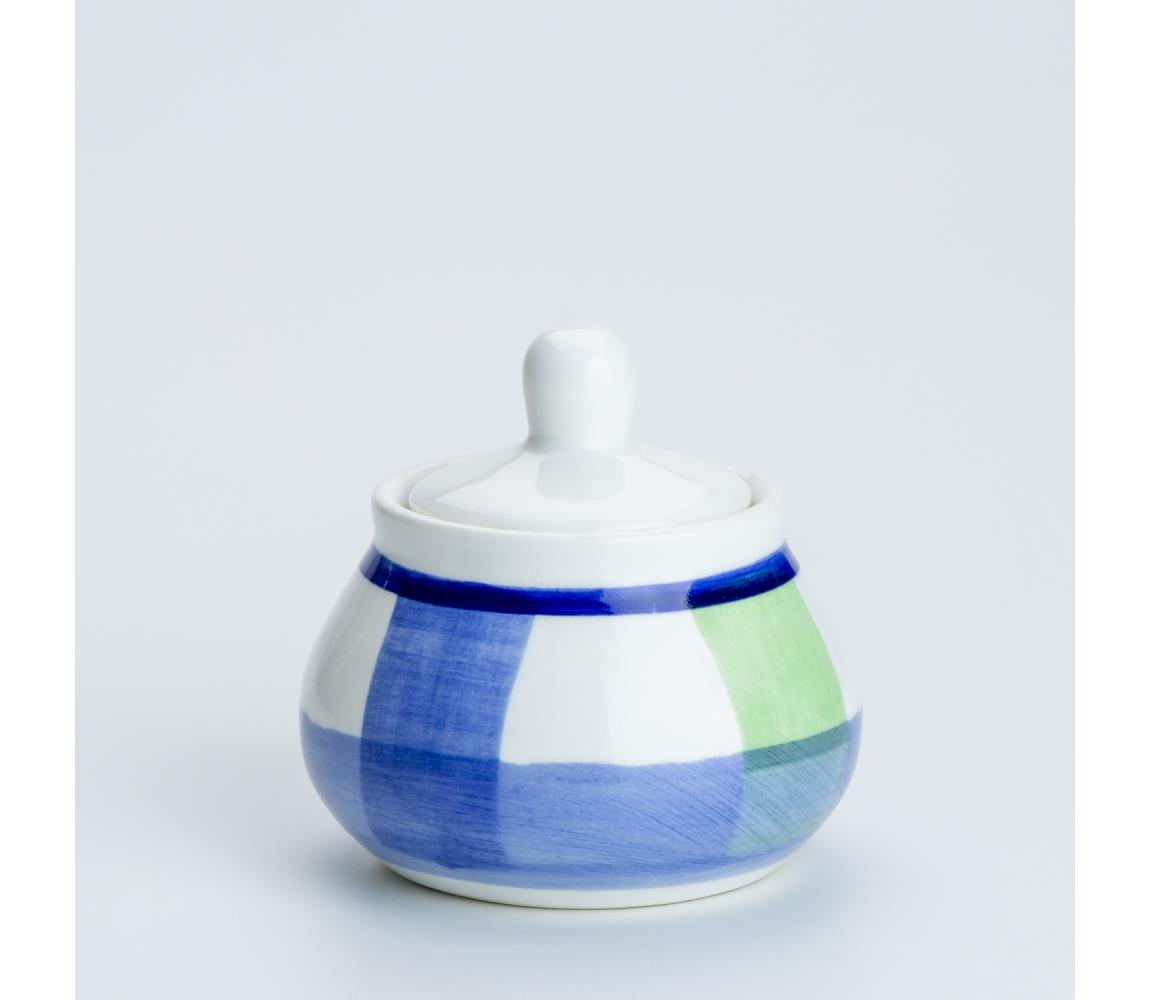 Ceramiczna cukiernica z wiekiem Tereza niebieski biały