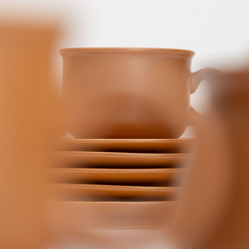 Ceramiczna herbaciana zestaw brązowe