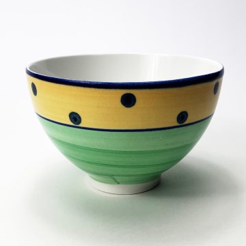 Ceramiczna miseczka na kompot Tereza zielono-żółta