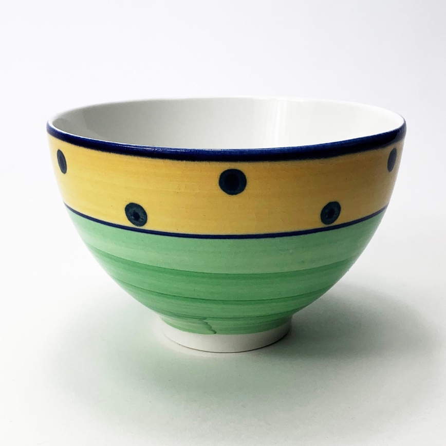 Ceramiczna miseczka na kompot Tereza zielono-żółta