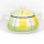 Ceramiczna miska do zupy z pokrywką Lucie biało-zielona