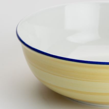 Ceramiczna miska na kompot Lada 23 cm żółto-biała