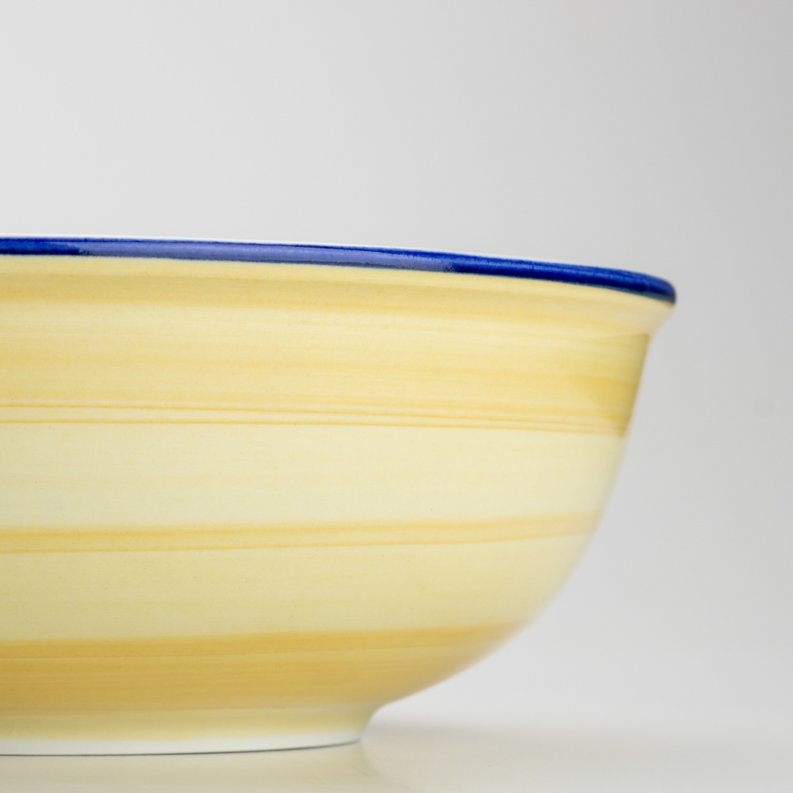 Ceramiczna miska na kompot Lada 23 cm żółto-biała
