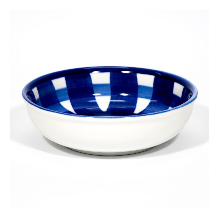 Ceramiczna miska na kompot 13 cm biało niebieska