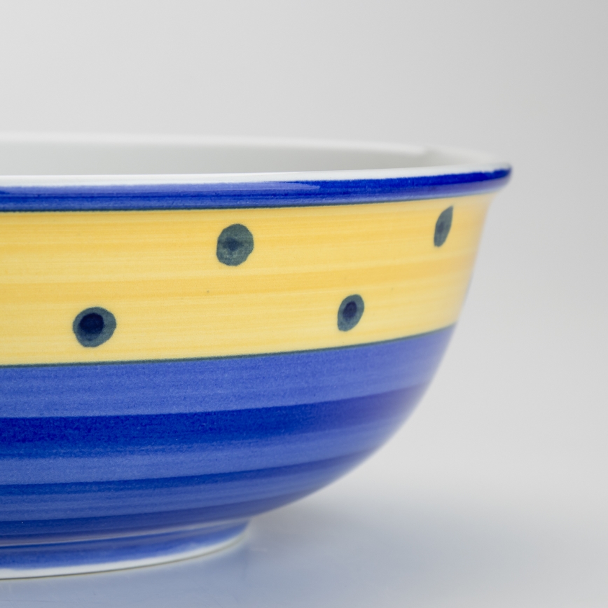 Ceramiczna miska na kompot Lada 23 cm niebieski żółte