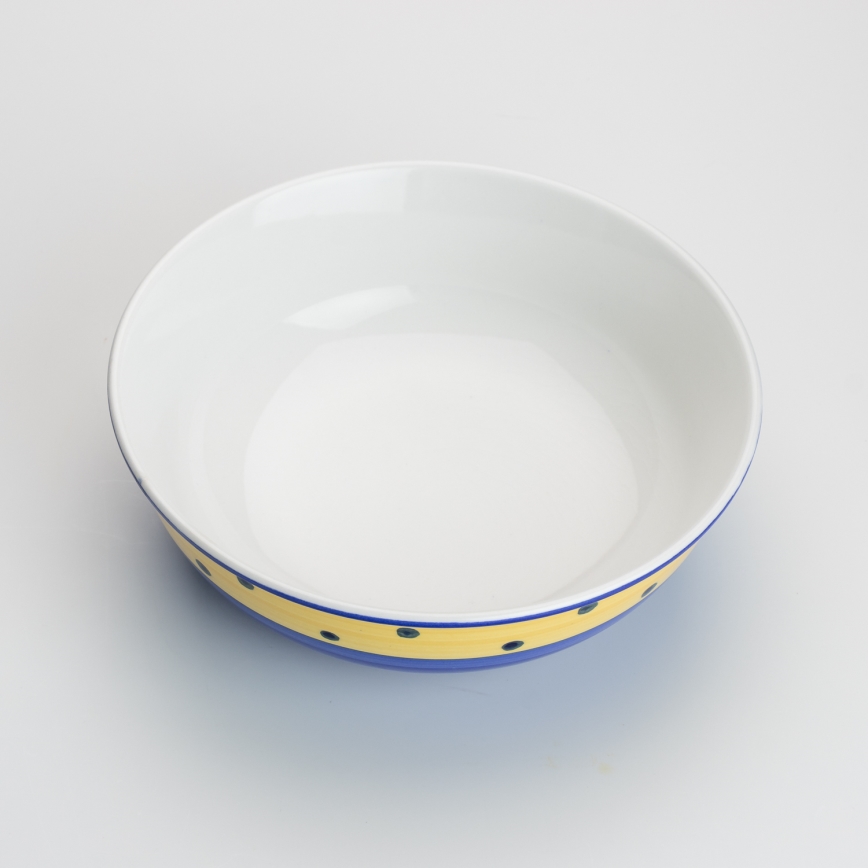 Ceramiczna miska na kompot Lada 23 cm niebieski żółte