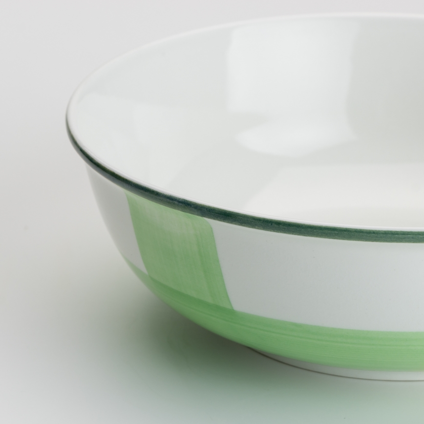 Ceramiczna miska na kompot Lada 23 cm zielony białe