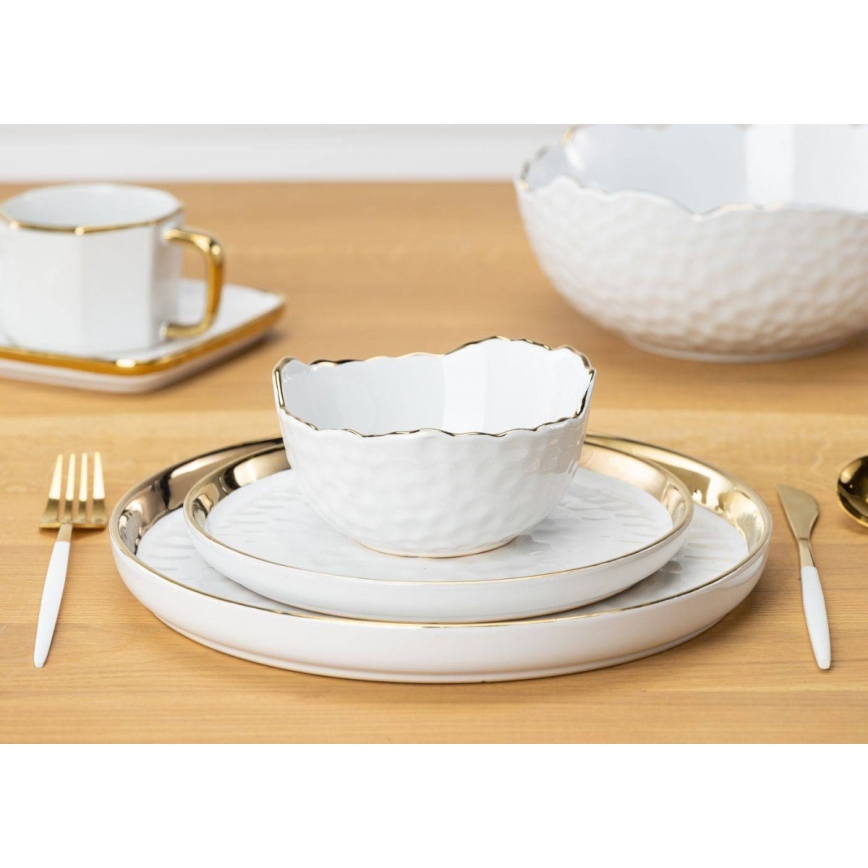 Ceramiczna miska TIGELLA 13 cm kremowo-złota