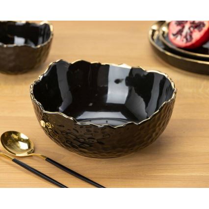 Ceramiczna miska TIGELLA 20 cm czarna/złota