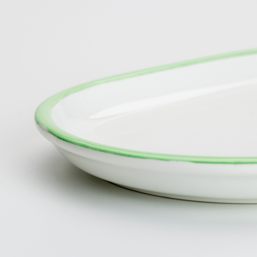 Ceramiczna talerz deserowy biało-zielony