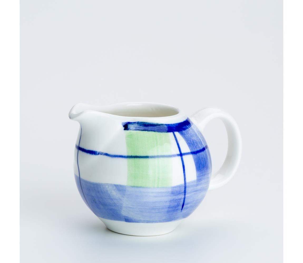 Ceramiczny dzbanek do mleka Lucie niebieski zielony
