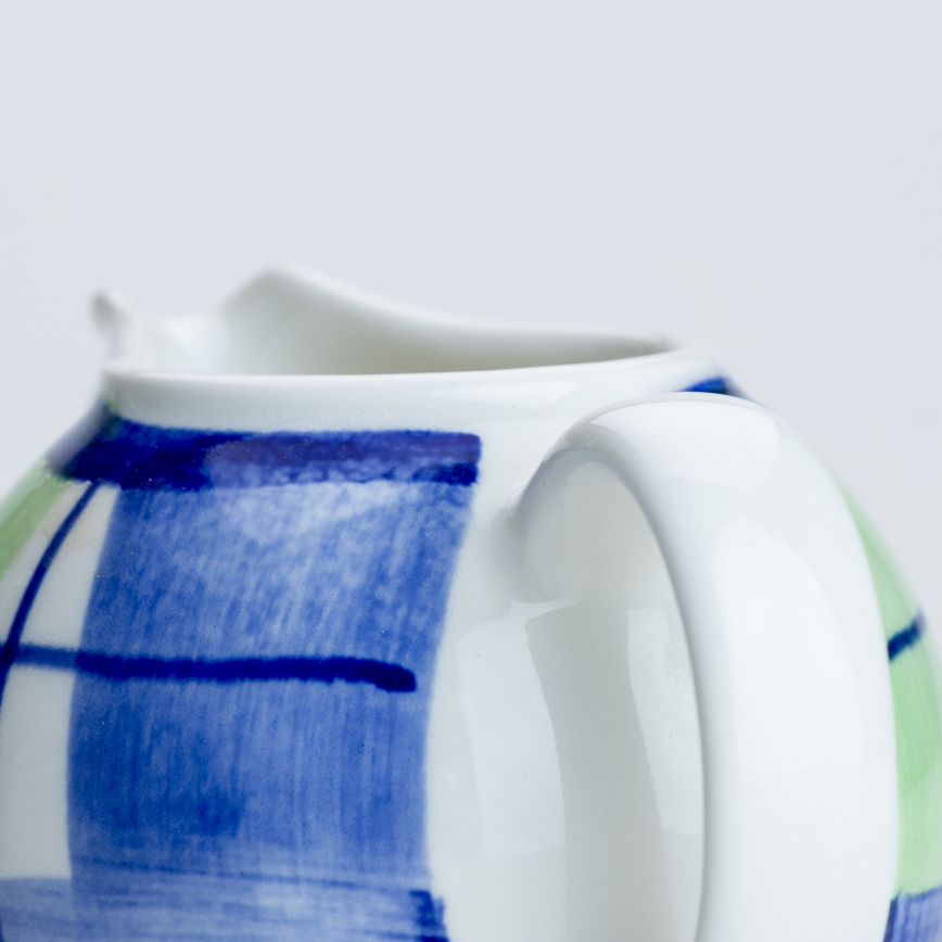 Ceramiczny dzbanek do mleka Lucie niebieski zielony