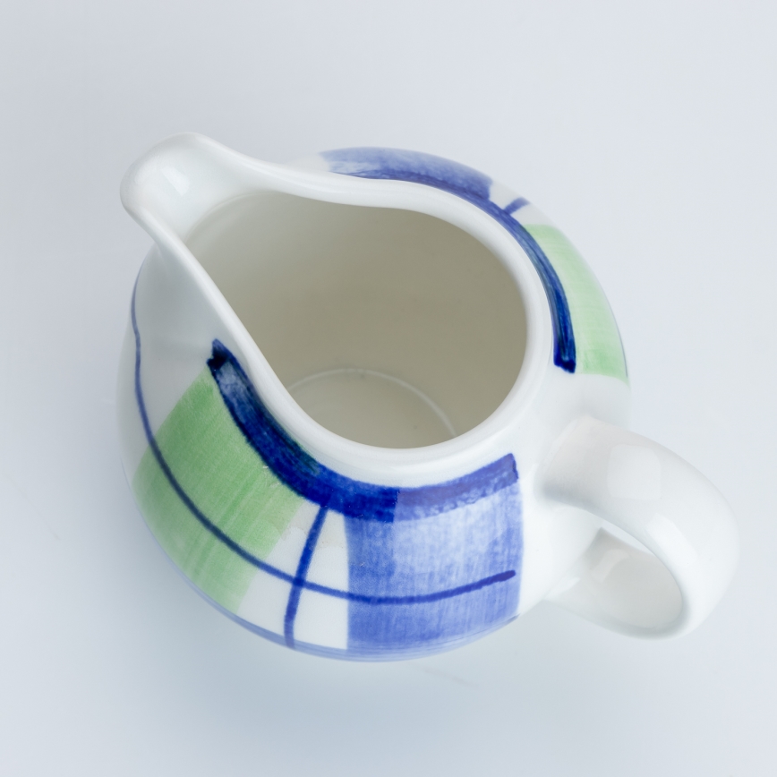 Ceramiczny dzbanek do mleka Lucie niebieski zielony
