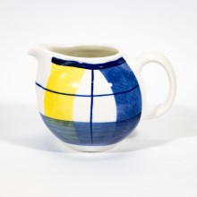 Ceramiczny dzbanek na mleko Tereza niebiesko-żółty
