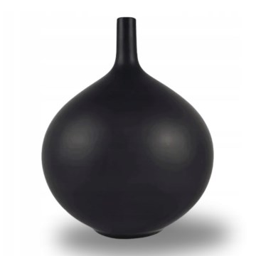 Ceramiczny wazon 24 cm, matowy, czarny
