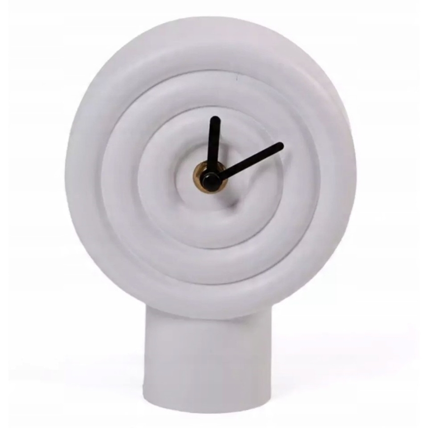 Ceramiczny zegar stołowy 16 cm 1xAA biały