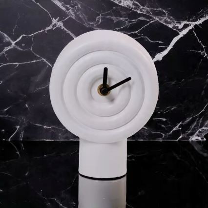 Ceramiczny zegar stołowy 16 cm 1xAA biały