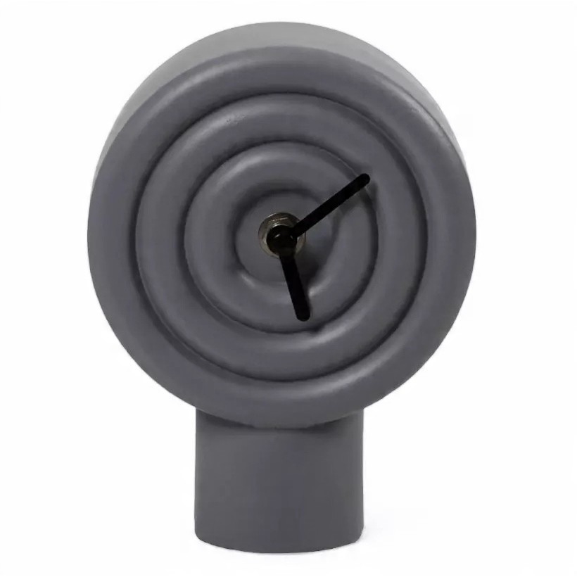 Ceramiczny zegar stołowy 16 cm 1xAA szary