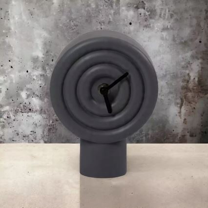 Ceramiczny zegar stołowy 16 cm 1xAA szary