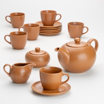 Ceramiczny zestaw do herbaty Jumbo brązowy