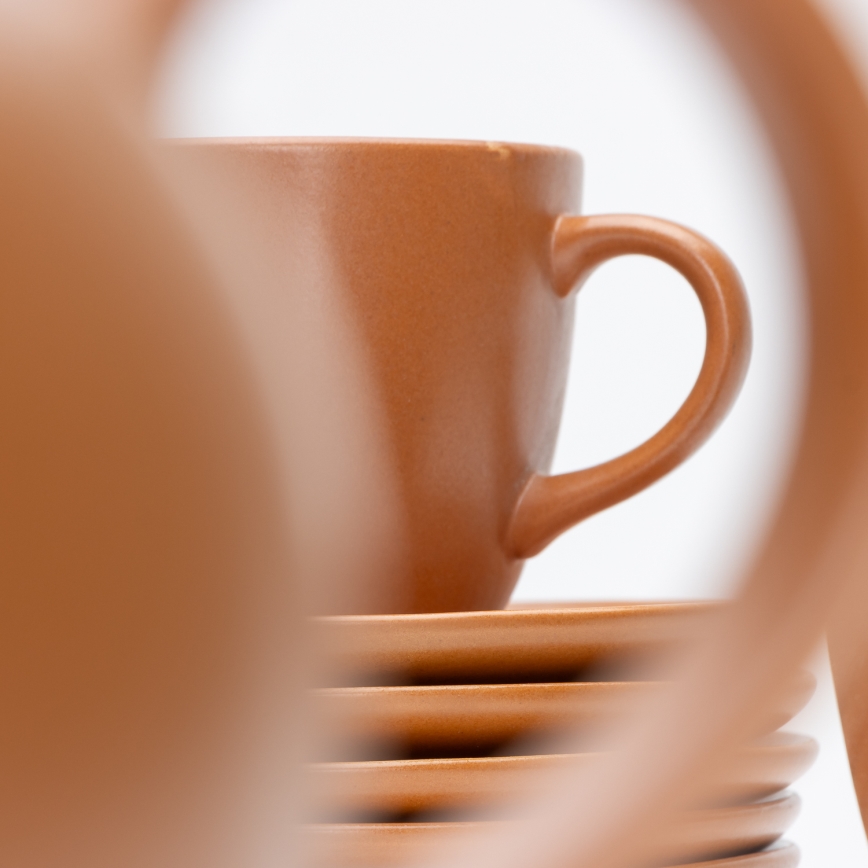 Ceramiczny zestaw do herbaty Jumbo brązowy