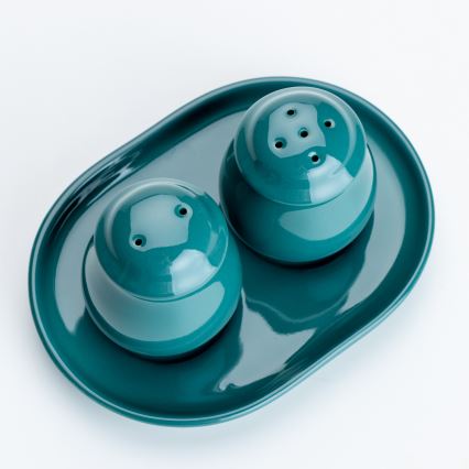 Ceramiczny zestaw na pieprz i sól turkusowy