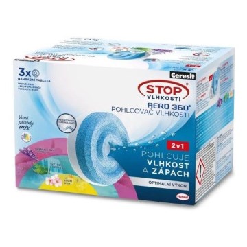 Ceresit - Tabletki do pochłaniacza wilgoci 2w1 AERO 360° 3x 450 g, zestaw 3 szt.