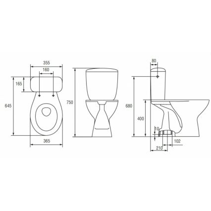 Cersanit K08-029 - Stojąca miska WC z deską sedesową PRESIDENT, ceramika/biała