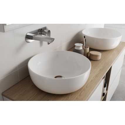 Cersanit K116-047-ECO - Umywalka nablatowa MODUO Ø 35 cm ceramika/biały połysk