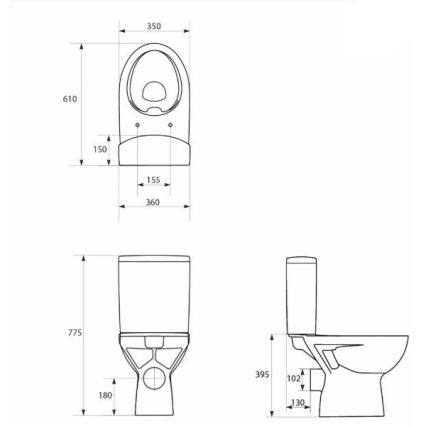 Cersanit K27-062 - Stojące WC PARVA ceramika/biała