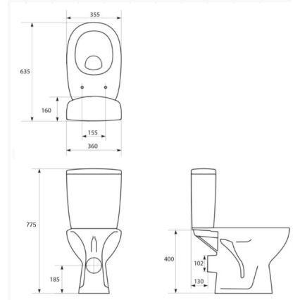 Cersanit K667-052 - WC stojąca z deską sedesową ARTECO ceramika/biała